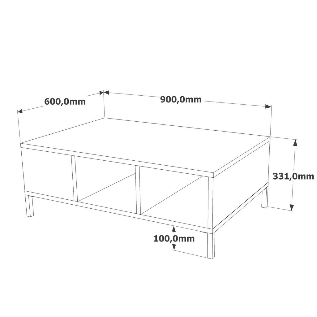 Kohvilaud Asir, 90x33,1x60cm, must ja beež hind ja info | Diivanilauad | kaup24.ee