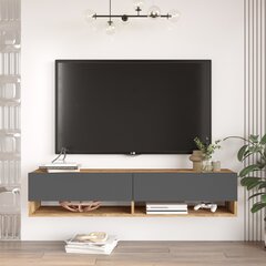 TV alus Asir, 140x29,1x31,6cm, pruun ja must цена и информация | Тумбы под телевизор | kaup24.ee