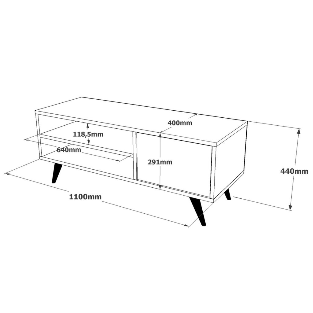 TV alus Asir, 110x44x40cm, hall hind ja info | TV alused | kaup24.ee