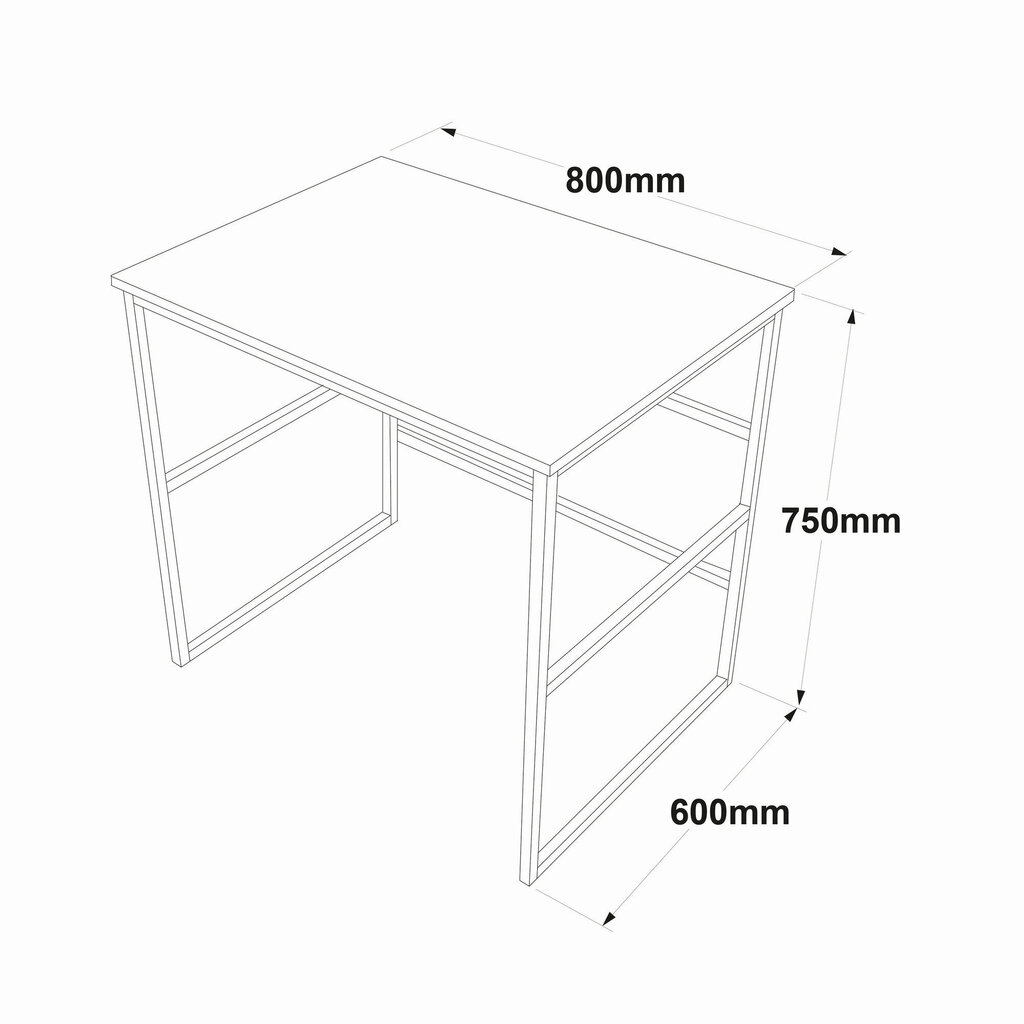 Kirjutuslaud Asir, 80x75x60cm, must ja beež hind ja info | Arvutilauad, kirjutuslauad | kaup24.ee