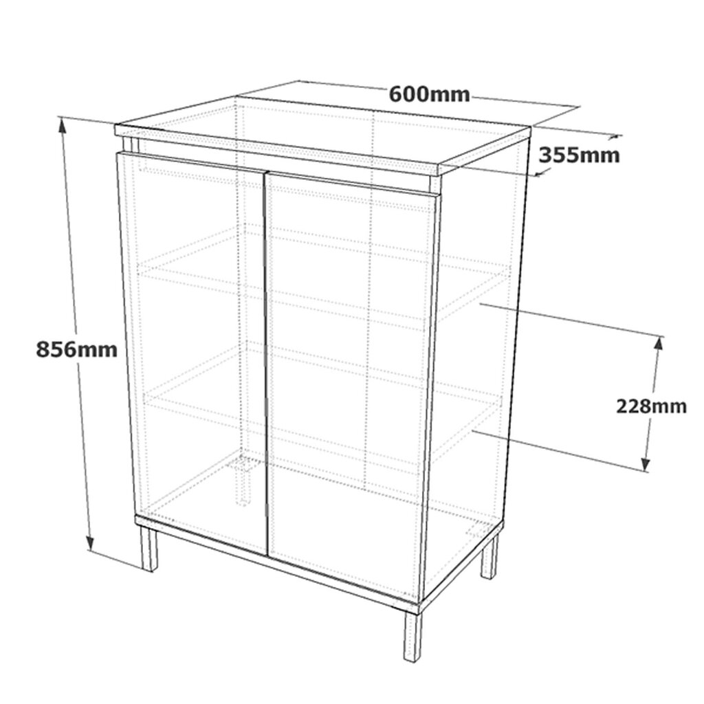 Kapp Asir, 60x85,6x35,5cm, pruun ja helehall hind ja info | Esikukapid | kaup24.ee