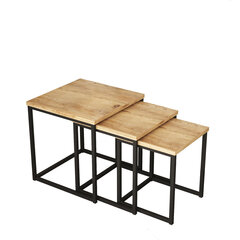 Диванный стол Asir, 40x41,8x40см, бежевый и черный цена и информация | Журнальные столики | kaup24.ee