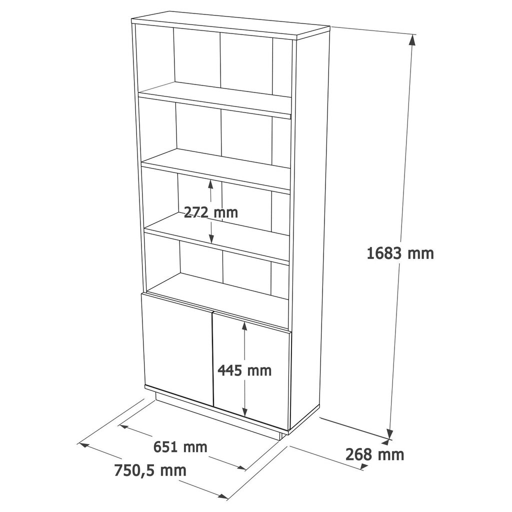 Riiul Asir, 77,5x168,3x26,8cm, valge/beež hind ja info | Riiulid | kaup24.ee