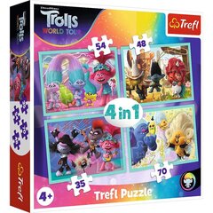 Trefl 4in1 trolls pusle цена и информация | Пазлы | kaup24.ee