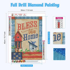 Teemantmosaiik Bless this Home, 40 x 30cm hind ja info | Teemantmaalid, teemanttikandid | kaup24.ee