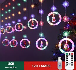 Jõulutuled 10 ringiga ja jõulukaunistused ringides, 3m, 120 LED, LIVMAN XY-006 цена и информация | Гирлянды | kaup24.ee