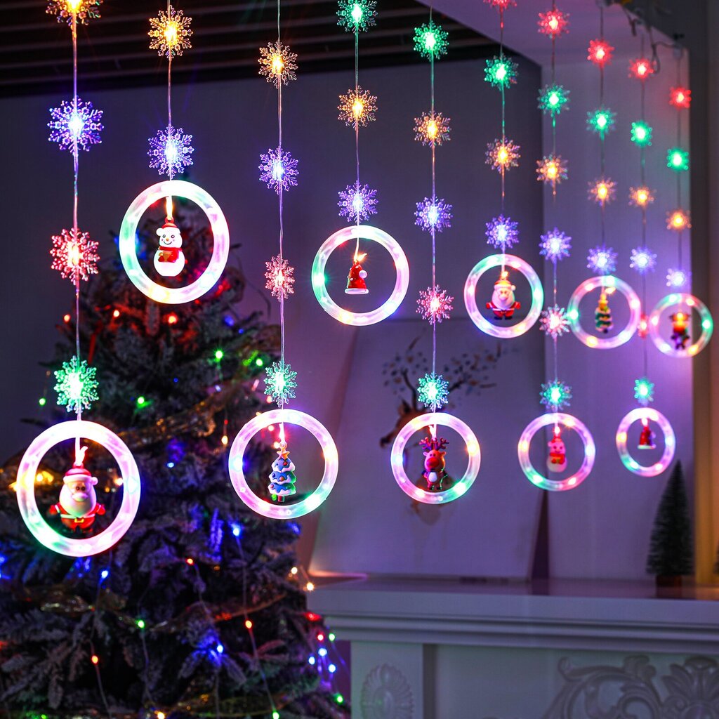 Jõulutuled 10 ringiga ja jõulukaunistused ringides, 3m, 120 LED, LIVMAN XY-006 hind ja info | Jõulutuled | kaup24.ee