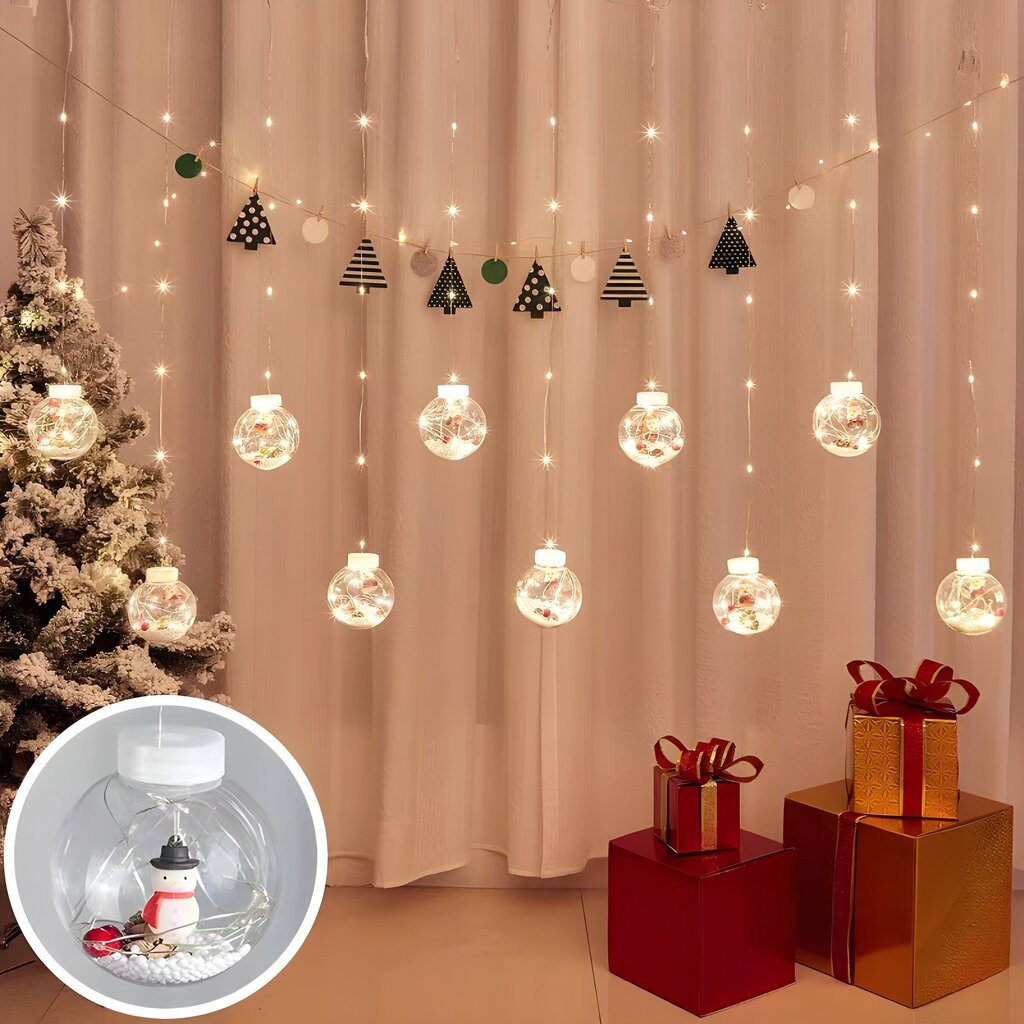 Jõulutuled 10 kuuli ja jõuluehetega kuulide sees, 3m, 150 LED, LIVMAN XZV-0603 hind ja info | Jõulutuled | kaup24.ee