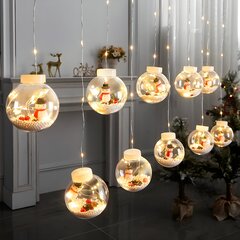 Jõulutuled 10 kuuli ja jõuluehetega kuulide sees, 3m, 150 LED, LIVMAN XZV-0603 цена и информация | Гирлянды | kaup24.ee