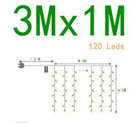 Garlianda-kardin, 120 LED, 3m цена и информация | Гирлянды | kaup24.ee