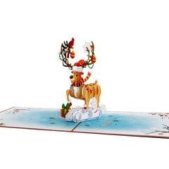 Рождественская 3D открытка Happy Gifters Christmas Reindeer 15x15 см цена и информация | Конверты, открытки | kaup24.ee