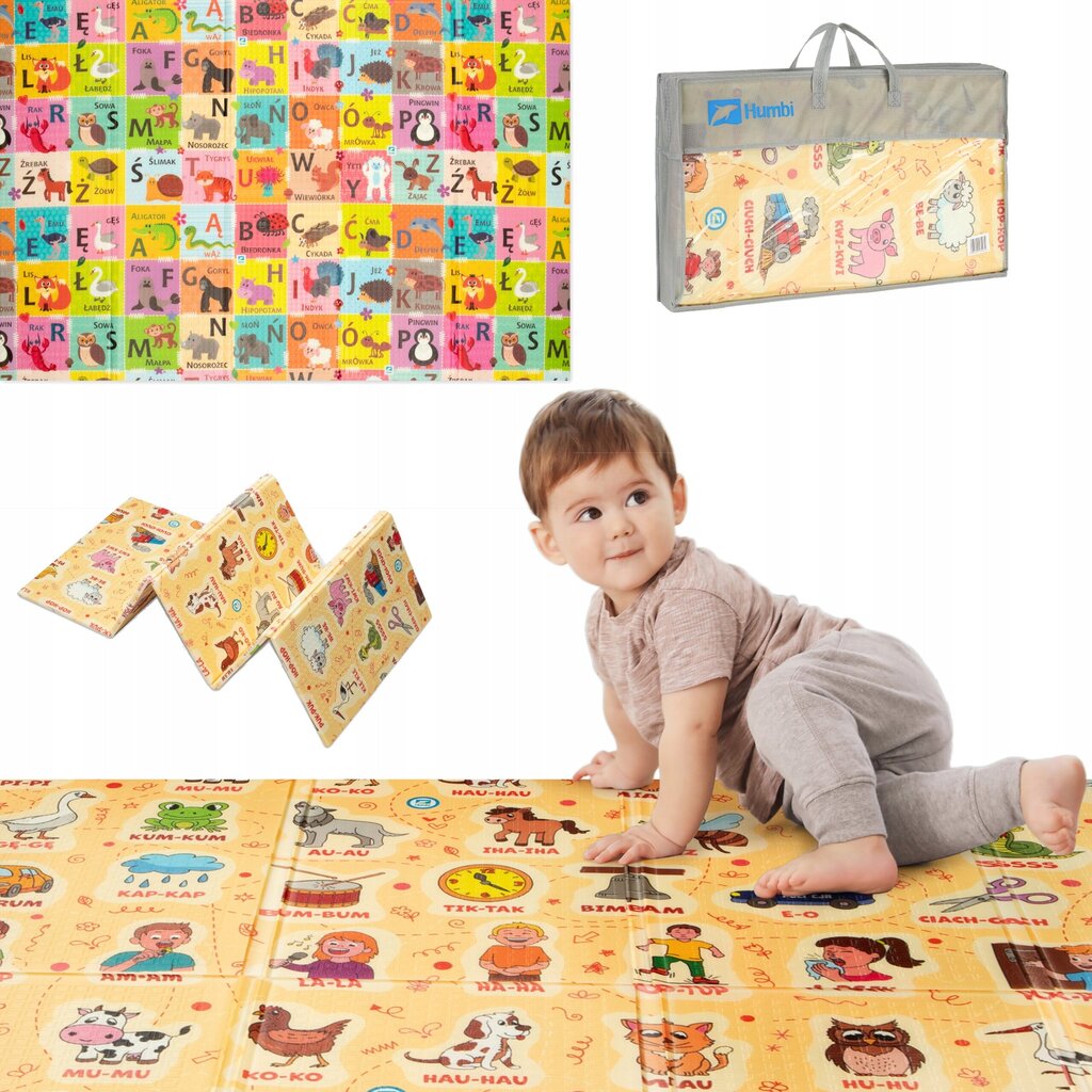 Kahepoolne kokkupandav mängumatt ABC 120x180 hind ja info | Imikute mänguasjad | kaup24.ee