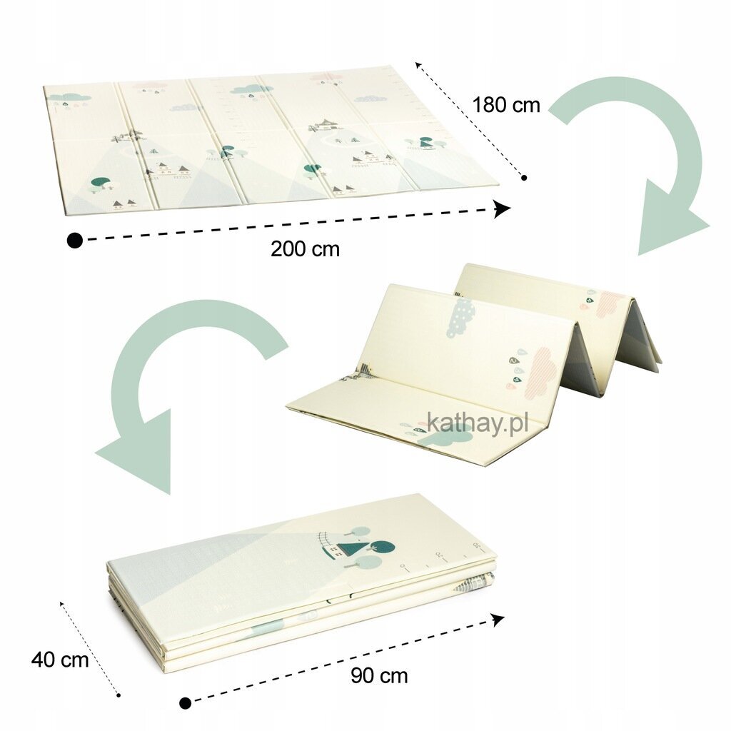 Kahepoolne kokkupandav mängumatt Lamas Bebe 200x150 hind ja info | Imikute mänguasjad | kaup24.ee