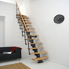 Модульная лестница Quatro Minka, cеребряная  / бук цена и информация | Лестницы | kaup24.ee