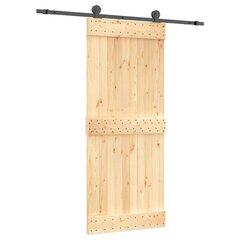 vidaXL liuguks tarvikutega, 85 x 210 cm, männipuit цена и информация | Межкомнатные двери | kaup24.ee