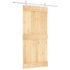 vidaXL liuguks tarvikutega, 95 x 210 cm, männipuit цена и информация | Внутренние двери | kaup24.ee