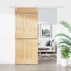 vidaXL liuguks tarvikutega, 85 x 210 cm, männipuit цена и информация | Межкомнатные двери | kaup24.ee