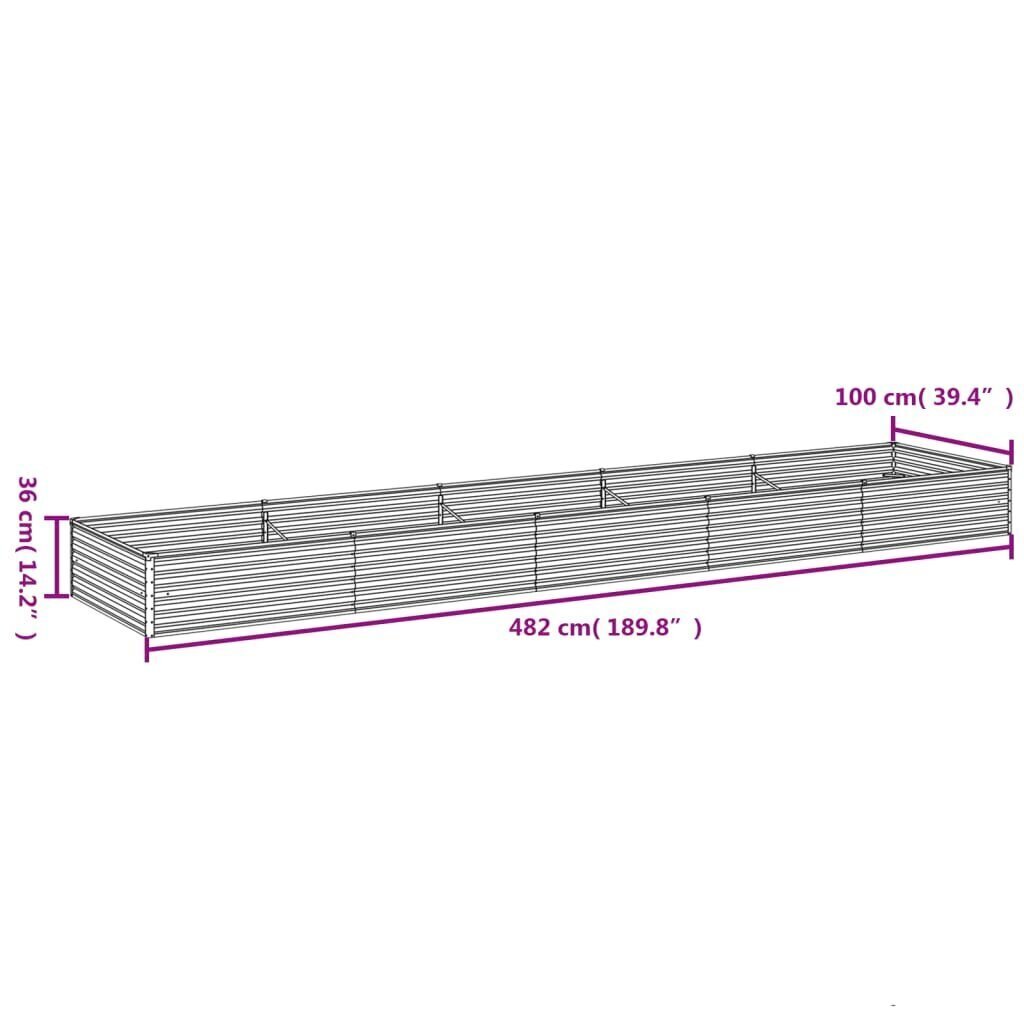 vidaXL taimekast, 482 x 100 x 36 cm, Corten-teras цена и информация | Lillekastid | kaup24.ee