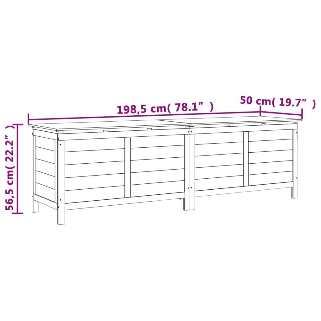 vidaXL aia hoiukast, pruun, 198,5 x 50 x 56,5 cm, nulupuit цена и информация | Kompostrid, prügikonteinerid | kaup24.ee