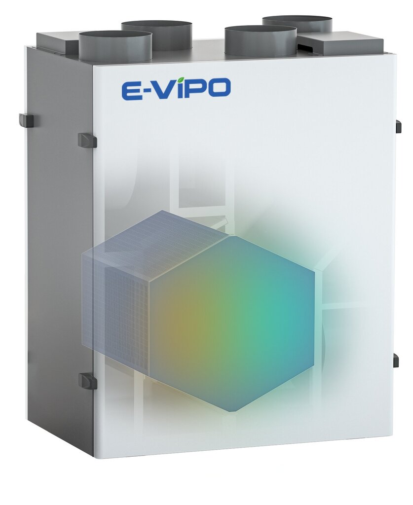 Soojustagastusega ventilatsiooniseade E-Vipo W Standard seeria 350m3 цена и информация | Kütte- ja ventilatsiooni tarvikud jne. | kaup24.ee