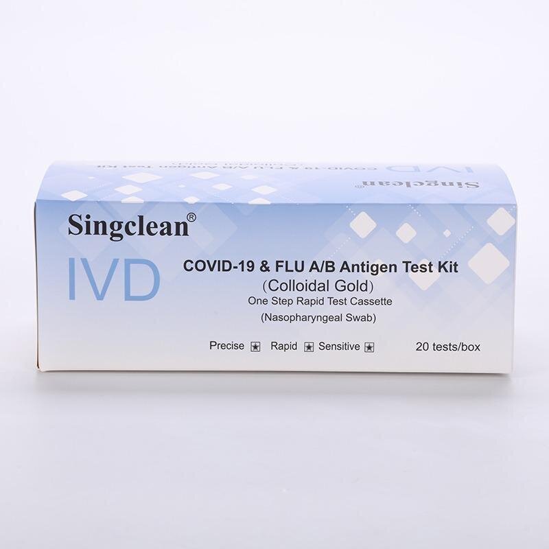 Singclean Gripi A/B ja Covid-19 antigeeni kiirtestid 2in1 ( 20tk ) цена и информация | COVID-19 kiirtestid | kaup24.ee