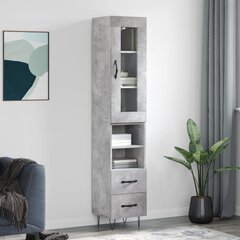 vidaXL kõrge kapp, betoonhall, 34,5x34x180 cm, tehispuit цена и информация | Комоды | kaup24.ee