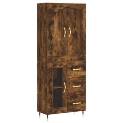 vidaXL kõrge kapp, suitsutatud tamm, 69,5 x 34 x 180 cm, tehispuit цена и информация | Комоды | kaup24.ee