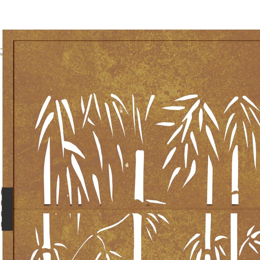 vidaXL aiavärav, 105 x 205 cm, Corteni teras, bambuse kujundus цена и информация | Aiad ja tarvikud | kaup24.ee