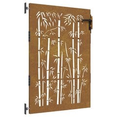vidaXL aiavärav, 85 x 150 cm, Corteni teras, bambuse kujundus hind ja info | Aiad ja tarvikud | kaup24.ee