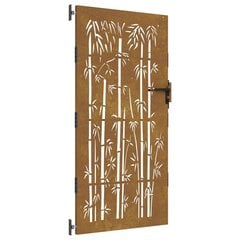 vidaXL aiavärav, 85 x 200 cm, Corteni teras, bambuse kujundus цена и информация | Заборы и принадлежности к ним | kaup24.ee