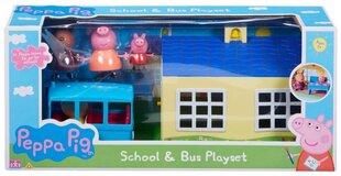 Komplekt Peppa Pig kool ja buss hind ja info | Arendavad mänguasjad | kaup24.ee