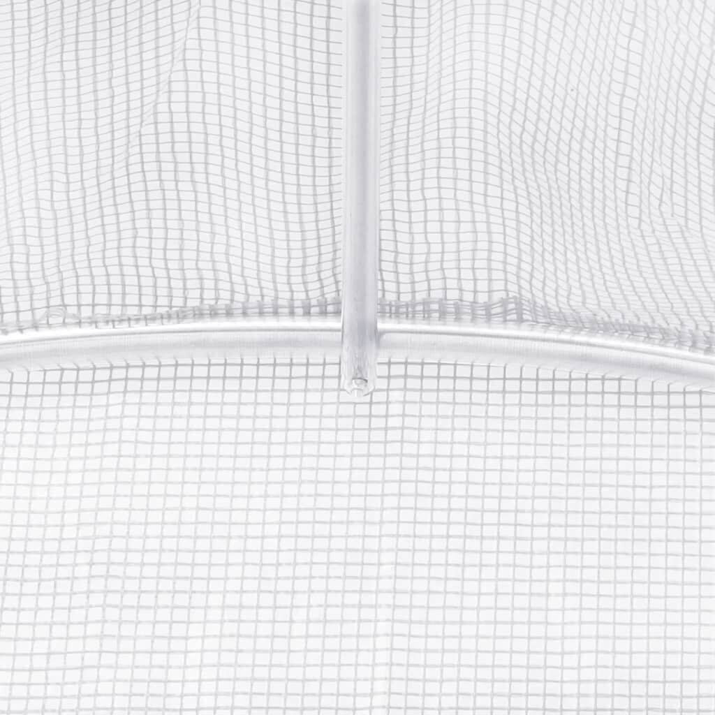 vidaXL kasvuhoone terasraamiga, valge, 10 m², 5x2x2,3 m hind ja info | Kasvuhooned | kaup24.ee