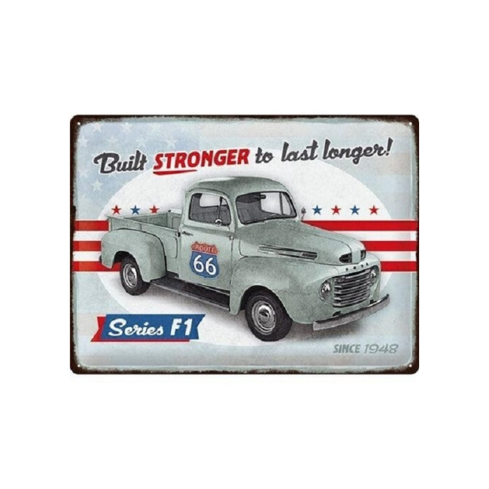Metallplaat 30 x 40 cm /Nostalgic Art/ Ford - F1 Built Stronger Since 1948 цена и информация | Naljakad kingitused | kaup24.ee