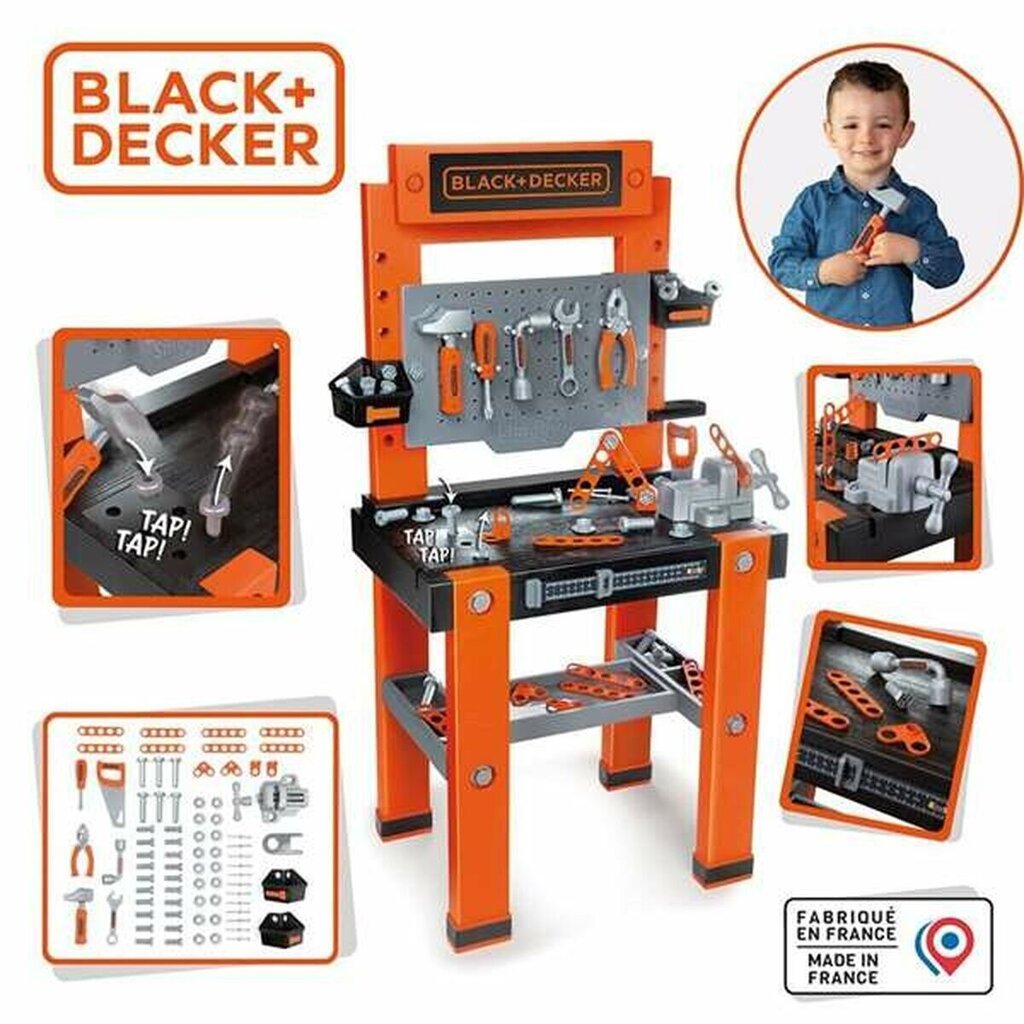 Laste töölaua komplekt Smoby Black Decker, 79 tk hind ja info | Poiste mänguasjad | kaup24.ee