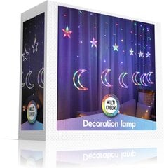 Jõulutuled kardinaga, LED, Kuu ja Tähed, mitmevärviline hind ja info | Jõulukaunistused | kaup24.ee