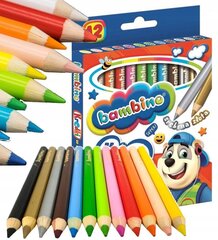 Värvilised pliiatsid Bambino, 12 tk hind ja info | Kunstitarbed, voolimise tarvikud | kaup24.ee