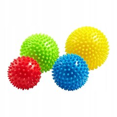 Набор массажных шариков с шипами, 4 шт, разные цвета. цена и информация | Аксессуары для массажа | kaup24.ee