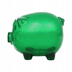 Пластиковая прозрачная копилка зеленого цвета 12,5х10х10см цена и информация | Оригинальные копилки | kaup24.ee