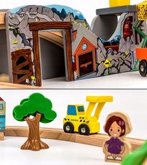 Деревянный поезд с рельсами Kinderplay цена и информация | Развивающий мелкую моторику - кинетический песок KeyCraft NV215 (80 г) детям от 3+ лет, бежевый | kaup24.ee