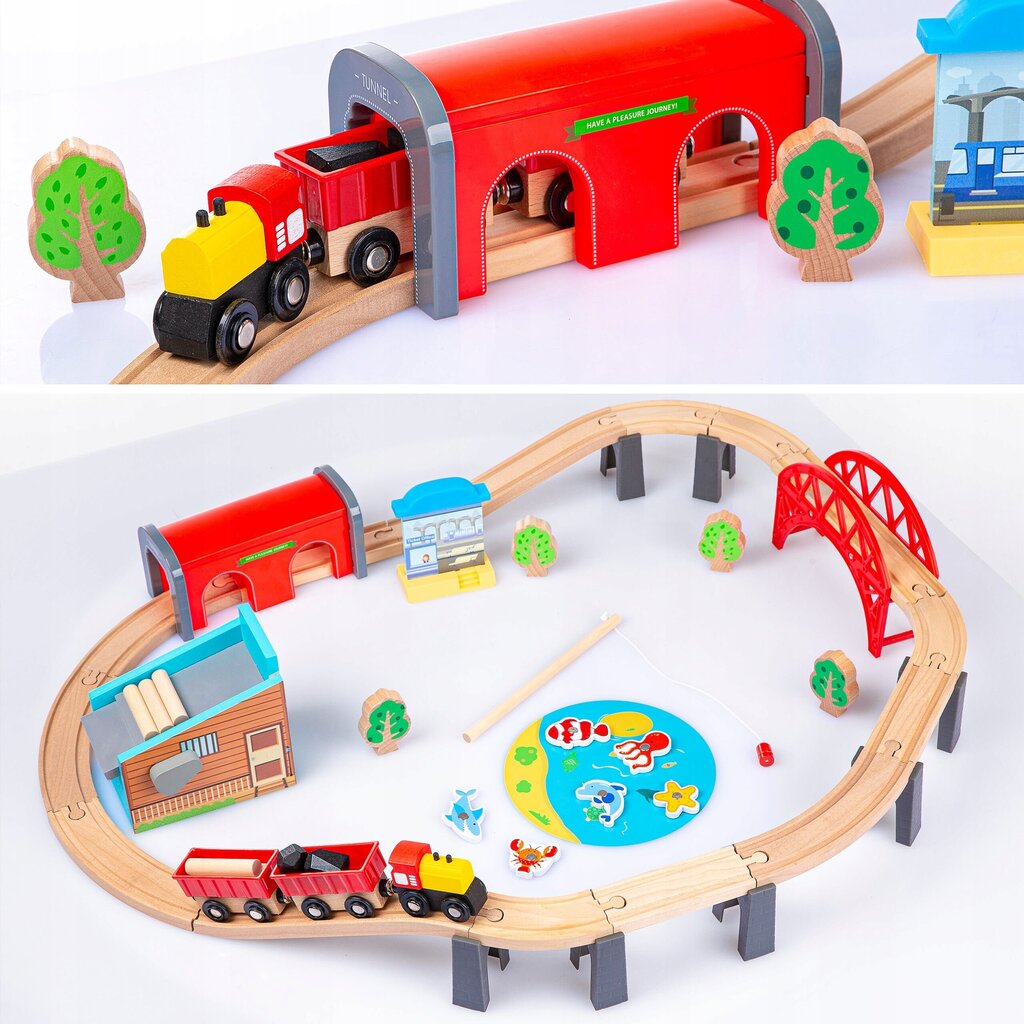 Puidust rong roomikuga Kinderplay GS6151 hind ja info | Poiste mänguasjad | kaup24.ee