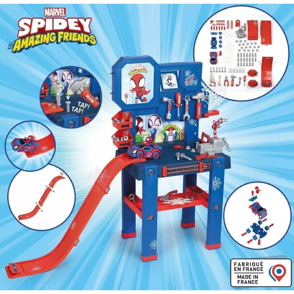 Töökoda lastele tööriistadega Spidey Bricolo ja Marvel Spiderman, 94 tk hind ja info | Poiste mänguasjad | kaup24.ee