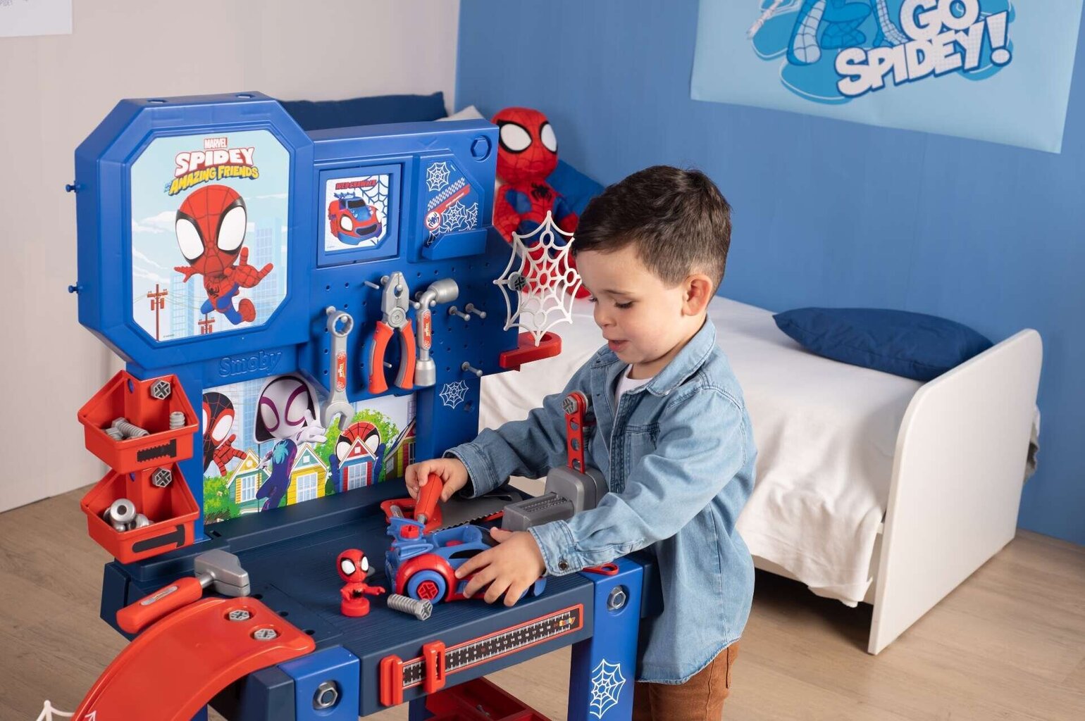 Töökoda lastele tööriistadega Spidey Bricolo ja Marvel Spiderman, 94 tk hind ja info | Poiste mänguasjad | kaup24.ee