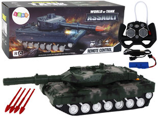 Kaugjuhitav tank heli- ja valgusefektidega, roheline hind ja info | Poiste mänguasjad | kaup24.ee