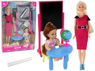 Õpetaja nukk koos õpilase ja kooli tarvikutega hind ja info | Tüdrukute mänguasjad | kaup24.ee