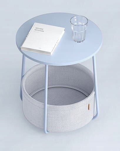 Ümarlaud korviga Zanzara, 45 cm x 50 cm, sinine цена и информация | Laste lauad ja toolid | kaup24.ee