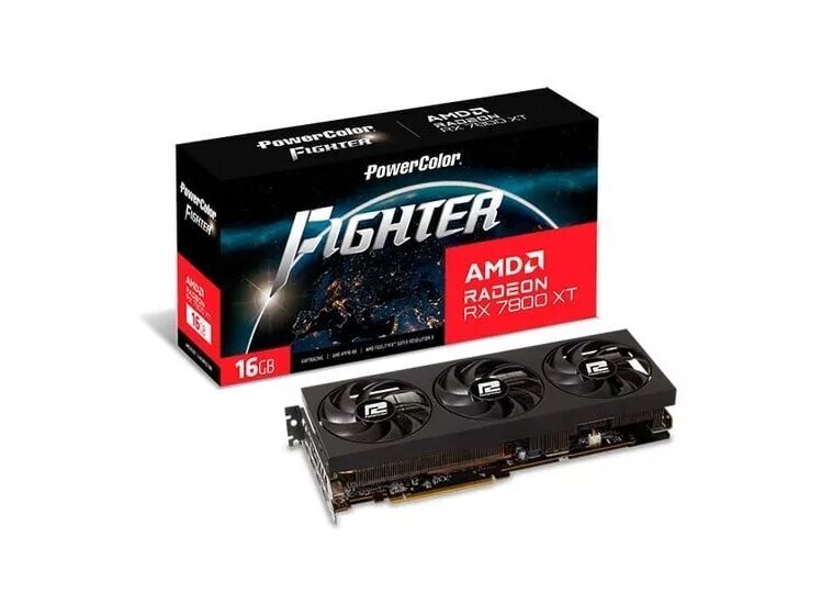PowerColor Fighter AMD Radeon RX 7800 XT (RX 7800 XT 16G-F/OC) hind ja info | Videokaardid (GPU) | kaup24.ee
