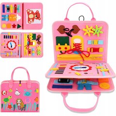Montessori sensoorne tahvel kellaga, roosa цена и информация | Игрушки для малышей | kaup24.ee