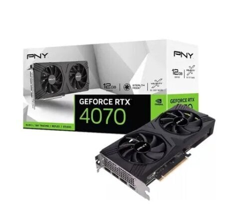 PNY GeForce RTX 4070 12GB Verto Dual Fan DLSS 3 (VCG407012DFXPB1) цена и информация | Videokaardid (GPU) | kaup24.ee