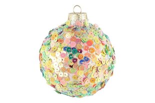 Kuuseehted Winteria Glass bauble Sequins, 8 cm, 3 tk. цена и информация | Рождественские украшения | kaup24.ee