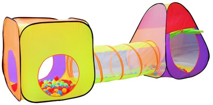 Laste telk koos tunneli ja pallidega Kruzzel цена и информация | Imikute mänguasjad | kaup24.ee